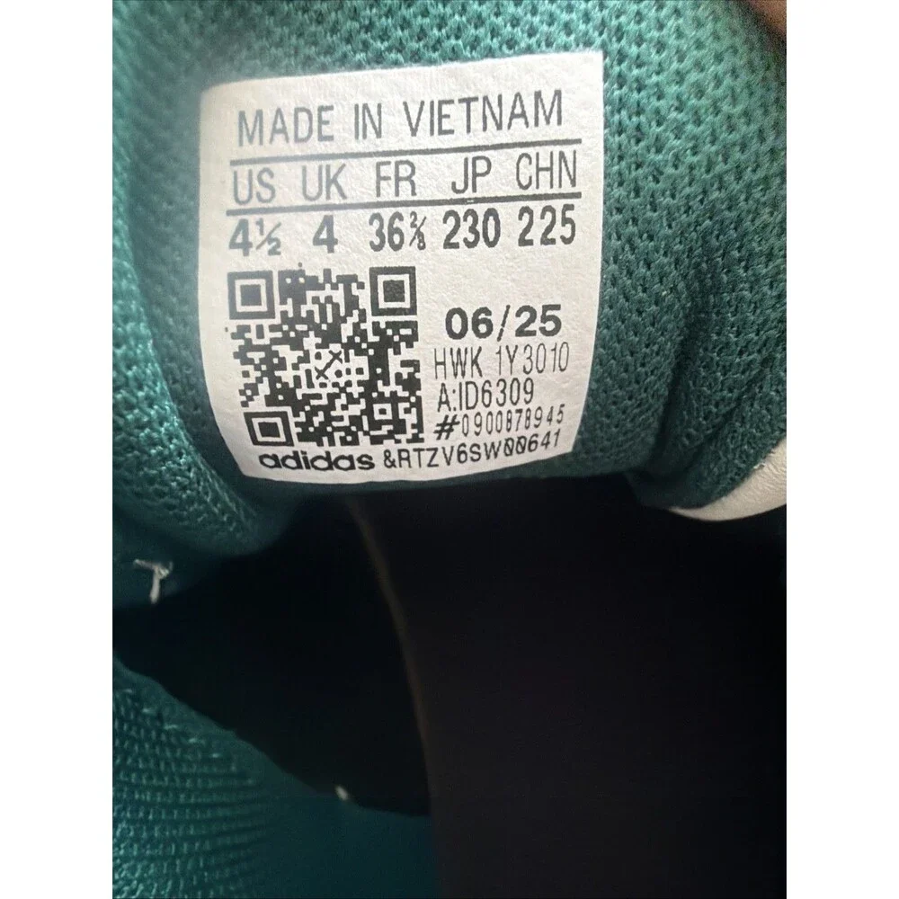 adidas VL Court 3.0 K Unisex Kids Sneakers Green/White US 4.5 ID6309